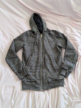 Diesel Gray Knit Full Zip Hooded Sweater Size S